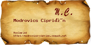 Modrovics Ciprián névjegykártya